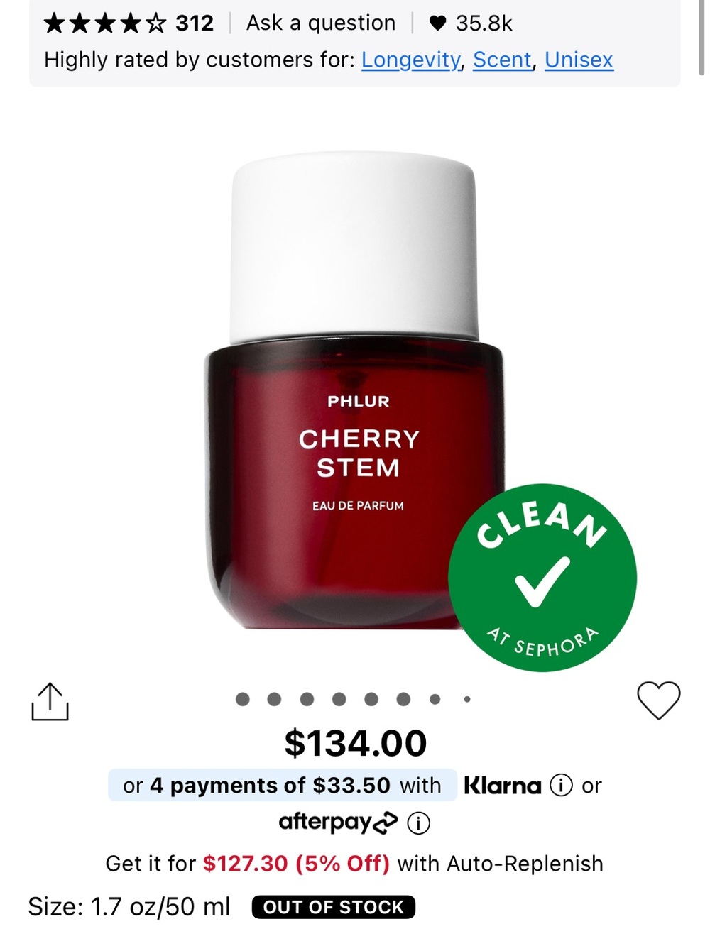 🌸PHLUR Cherry EDP Spray Deluxe Mini 5 mL - Picture 3 of 14